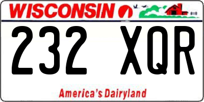 WI license plate 232XQR