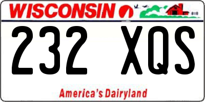 WI license plate 232XQS