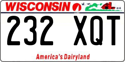 WI license plate 232XQT