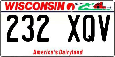 WI license plate 232XQV