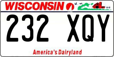 WI license plate 232XQY