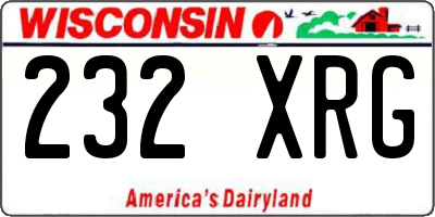 WI license plate 232XRG