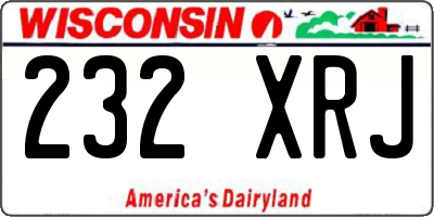 WI license plate 232XRJ