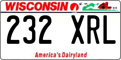 WI license plate 232XRL