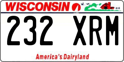 WI license plate 232XRM