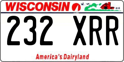 WI license plate 232XRR