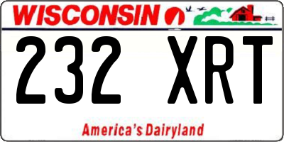 WI license plate 232XRT