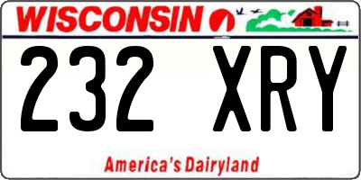 WI license plate 232XRY