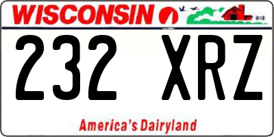 WI license plate 232XRZ