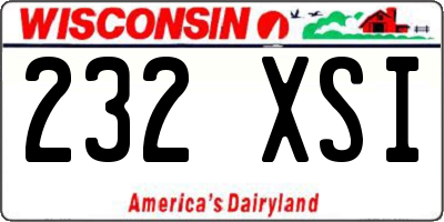 WI license plate 232XSI