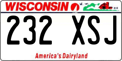 WI license plate 232XSJ