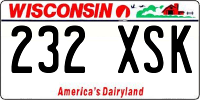 WI license plate 232XSK