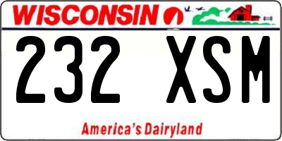 WI license plate 232XSM