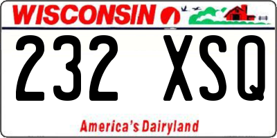 WI license plate 232XSQ