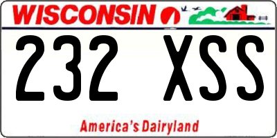 WI license plate 232XSS