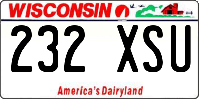 WI license plate 232XSU