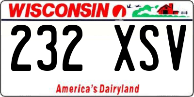 WI license plate 232XSV