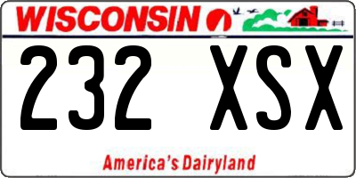 WI license plate 232XSX
