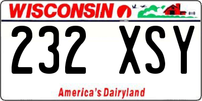 WI license plate 232XSY