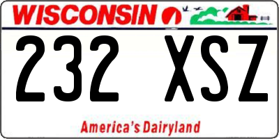 WI license plate 232XSZ
