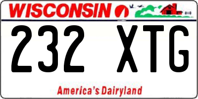 WI license plate 232XTG