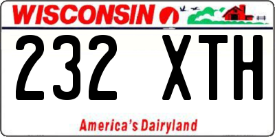 WI license plate 232XTH