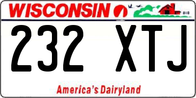 WI license plate 232XTJ