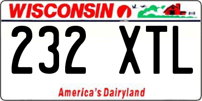 WI license plate 232XTL