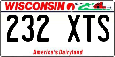 WI license plate 232XTS