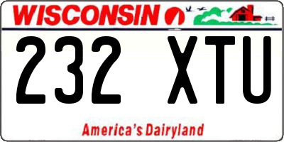 WI license plate 232XTU