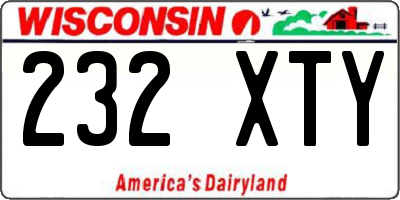 WI license plate 232XTY