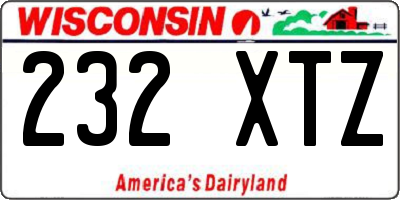 WI license plate 232XTZ