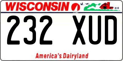 WI license plate 232XUD
