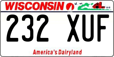 WI license plate 232XUF