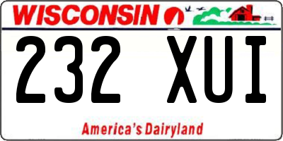 WI license plate 232XUI