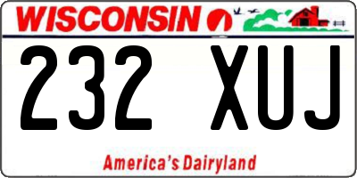 WI license plate 232XUJ