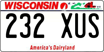 WI license plate 232XUS