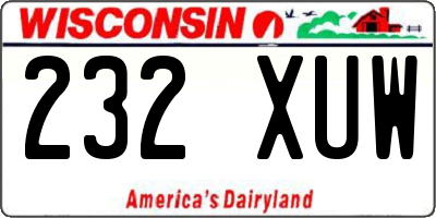 WI license plate 232XUW