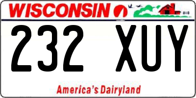 WI license plate 232XUY
