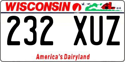 WI license plate 232XUZ