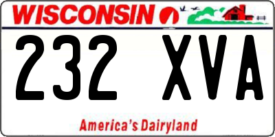 WI license plate 232XVA