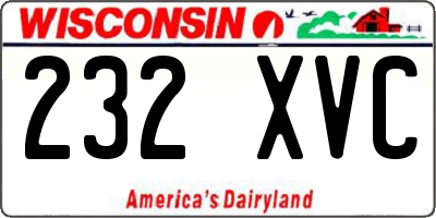 WI license plate 232XVC