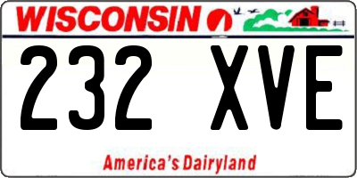 WI license plate 232XVE