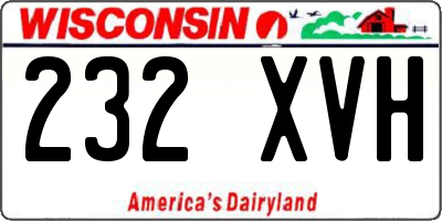 WI license plate 232XVH