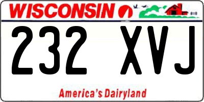 WI license plate 232XVJ
