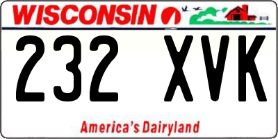 WI license plate 232XVK