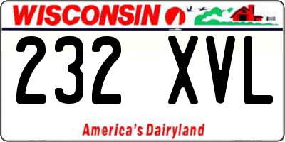 WI license plate 232XVL