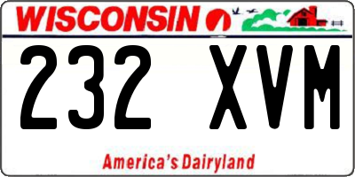 WI license plate 232XVM