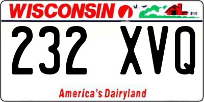 WI license plate 232XVQ
