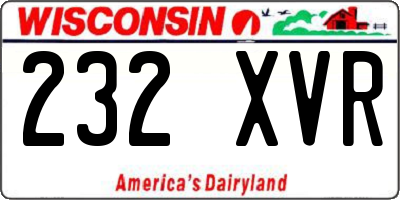 WI license plate 232XVR